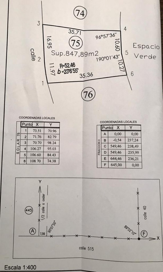 Lote en Country del Golf y Mar Los Acantilados.